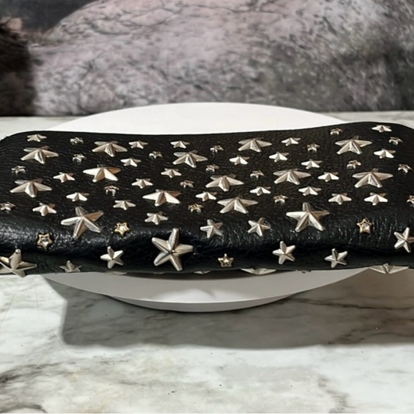 JIMMY CHOO LEATHER STAR STUD ZIPPY LONG WALLET - Picture 5 of 12